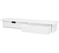 BukkitBow - Etagère murale flottante / bibliothèque - Etagère CD/DVD avec 2 tiroirs (65x10x15 cm) - Blanc