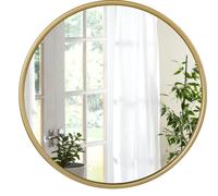 Bukkitbow - miroir rond - MDF avec métal et verre - disponible en 40x40/50x50/60x60cm - rendu clair - décoration murale élégante - or