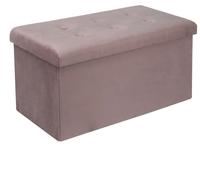 Bukkitbow - Pouf / Coffre de rangement avec grand espace de stockage - facile à monter - construction robuste - décoratif - 76x38x38cm - Rose (velours)