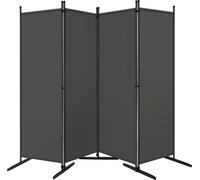 Bukkitbow - Séparation de pièce / paravent pliable avec 4 panneaux - 167 x 177 cm ou 223 x 177 cm - Gris foncé
