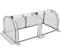 Bukkitbow - Serre Poly Tunnel - tunnel résistant à l'hiver pour la culture de légumes - serre compacte avec 2 portes - 130x60x50 cm - Blanc