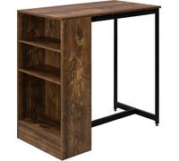 BukkitBow - Table de bar avec étagères et armoire/rangement pour verres - 91x49x91cm - Chêne clair et blanc