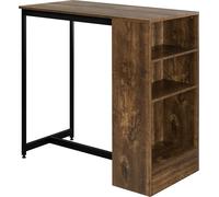 BukkitBow - Table de bar avec étagères et armoire/rangement pour verres - 91x49x91cm - Vintage marron et noir