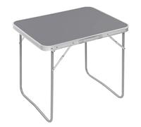 Bukkitbow - Table de camping pliante - tubes de fer et alliage d'aluminium avec plateau MDF - légère et portable - capacité de charge de 15 kg - 70x60x50 cm - Gris