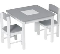 BukkitBow - Table et chaises pour enfants / Set de meubles pour enfants avec plateau de construction réversible - rangement inclus - facile à nettoyer - Table : 60x48x60cm