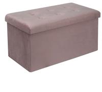 Bukkitbow - Tabouret / Banc de rangement grande capacité - design pliable - surface confortable - multifonctionnel - 76x38x38 cm- Velours rose