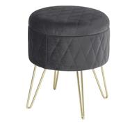 Bukkitbow - Tabouret / Banc de rangement - Rangement pratique - stable et de haute qualité - 31,5x31,5x36cm - gris foncé