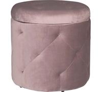BukkitBow - Tabouret / pouf recouvert de velours - tabouret confortable - grand espace de rangement - pratique et élégant - 39,5x40 cm - Rose