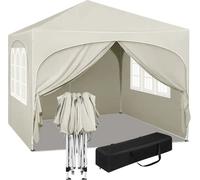 BukkitBow - Tente de réception avec parois latérales et bord arrondi - Tente pliable - Étanche et résistant aux intempéries - Pavillon de jardin - 300 x 300 cm - Witz