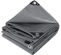 Bukkitbow - Toile de bâche PVC / Bâche de couverture - Gris clair - Résistant aux intempéries et aux UV - 500g/m² - Œillets galvanisés - Utilisation polyvalente - 2x3m (gris foncé)