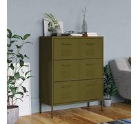 BUKSCYJS Armoire basse de cuisine - Armoire à outils - Vert olive - 80 x 35 x 101,5 cm - Convient pour chambre à coucher, invités, petites pièces, salle de jeux, pièces à vivre