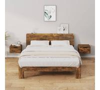 BUKSCYJS Armoire multi-usages, salle de bain, armoire murale, table de chevet, 2 pièces, chêne fumé 34 x 30 x 20 cm, convient pour chambre à coucher, invités, petites pièces, salles de jeux, salons