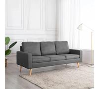 BUKSCYJS Canapés, canapés de jardin, canapés de jardin, canapé 3 places, en tissu gris clair, pour arrière-cours, terrasses, piscines, balcons, vérandas ou jardins