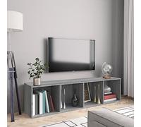 BUKSCYJS Étagère Cd d'angle à suspendre - Étagère murale - Étagère murale - Armoire TV - Gris Sonoma - 143 x 30 x 36 cm - Matériaux du bois - Convient pour salon, chambre à coucher, cuisine, salle de
