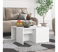 BUKSCYJS Lot de 4 tables gigognes pour salon - Blanc - 33 x 33 x 33 cm - Matériaux du bois - Convient pour chambre à coucher, salon, bureau, salle de réunion, bureau
