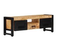 BUKSCYJS Meuble bas, meuble TV, à plateau, 120 x 30 x 40 cm, en bois massif de mangue, convient pour les salles de réception, le salon, la chambre à coucher, la salle de bains, le bureau