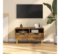 BUKSCYJS Meuble bas, meuble TV, à plateau, chêne fumé, 90 x 40 x 48,5 cm, matériau du bois, convient pour les salles de réception, le salon, la chambre à coucher, la salle de bains, le bureau