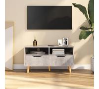 BUKSCYJS Meuble bas, meuble TV, à tablette, gris béton, 90 x 40 x 48,5 cm, convient pour les salles de réception, le salon, la chambre à coucher, la salle de bain, le bureau