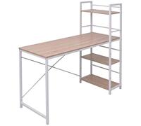 BUKSCYJS Petit bureau avec 4 étagères en chêne adapté pour salon, salle de hambre à coucher, salle de réception, bureau, étude