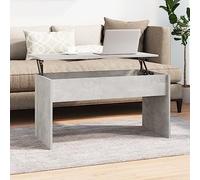 BUKSCYJS Table basse de salon, table basse, gris béton, 102 x 50,5 x 52,5 cm, convient pour la chambre à coucher, le salon, le bureau, la salle de réunion, le bureau