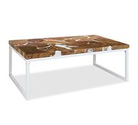 BUKSCYJS Table basse petites pièces, table de canapé, table de salon table basse en résine teck 110 x 60 x 40 cm pour salon, chambre à coucher, bureau, entrée, couloir