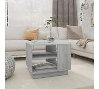 BUKSCYJS Table d'appoint pour salon - Gris Sonoma - 55 x 55 x 43 cm - Convient pour chambre à coucher, salon, bureau, salle de réunion, bureau