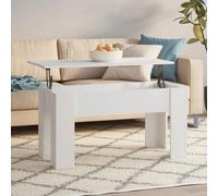 BUKSCYJS Table de salon, table basse, blanche, 101 x 49 x 52 cm, en bois, convient pour chambre à coucher, salon, bureau, salle de réunion, bureau