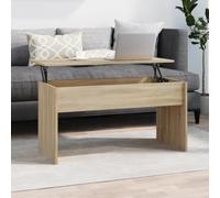 BUKSCYJS Table de salon, table basse en chêne Sonoma - 102 x 50,5 x 52,5 cm - En bois - Convient pour chambre à coucher, salon, bureau, salle de réunion, bureau