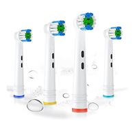 BUKURII Lot de 4 têtes de brosse à dents de rechange compatibles avec les brosses à dents électriques Oral B, petite tête ronde pour série Pro, recharges pour Braun Model 3756 3757 3744 3765 4729 4731