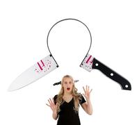 BUKYCAT Messer im Kopf Haarreif,Halloween Horror Haarreif, Messer im Kopf Horror Accessoire, Halloween Zombie Kostüm Zubehör Party, Horror Haarschmuck für Karneval, Fasching, Cosplay