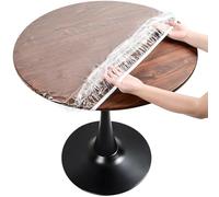 BUKYCAT Nappe Transparente pour L'extérieur, Nappe de Protection de Table Transparente, Imperméable Transparente, avec Élastique - en Plastique TPU Transparent (80cm)