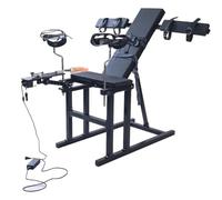 BUKYYY Chaise de Massage BDSM avec Machine Sexuelle 2 en 1 Nouveau Meuble Sexuel Réglable Torture Bondage SM Punition des Esclaves avec Menottes Aux Chevilles Menottes avec Gode