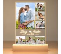 Bulaient Cadeau Noel Femme Personnalisé, Cadre Photo Personnalisé, Lampe Personnalisée avec Photo, Cadeau Anniversaire Femme, Cadeau Personnalisé pour Copine Copain Couple