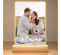 Bulaient Cadeau Noel Personnalisé Femme & Homme, Cadre Photo Personnalisé avec Photo, Plaque Acrylique Personnalisée, Cadeau Anniversaire Personnalisé pour Femme, Homme, Couple, Copain, Copine