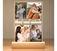 Bulaient Cadeau Noel Personnalisé pour Maman Bébé Enfant, Cadre Photo Personnalisé, Plaque Acrylique Personnalisée avec Photo, Cadeau Anniversaire Enfants, Cadeau Personnalisé pour Famille, Amis