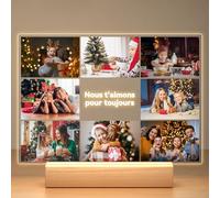 Bulaient Cadre Photo Personnalisé avec Photo, Cadre Personnalisé avec Veilleuse, Plaque Personnalisée, Cadeaux Personnalisés pour Femme, Homme, Maman, Papa, Bébés, Enfants, Famille, Amis