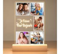 Bulaient Cadre Photo Personnalisé, Cadre Personnalisé avec Photo, Lampe Personnalisée avec Photo, Cadeau Anniversaire Femme, Cadeau Personnalisé pour Femme, Homme, Couple, Maman, Papa, Famille