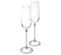 Bulary 2PCS Verre Base de Cristal Strass gobelet en Verre de Champagne