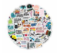 BulbaCraft Autocollants de course à pied pour bouteilles d'eau, autocollants et décalcomanies de course à pied, décorations de fête sur le thème de la course, cadeaux pour coureurs de marathon, hommes
