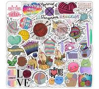 BulbaCraft Lot de 100 autocollants au crochet et à tricoter pour bouteille d'eau et ordinateur portable - décalcomanies en vinyle imperméable pour ordinateur portable, cadeaux pour homme et femme