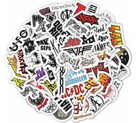 BulbaCraft Lot de 100 autocollants de groupe de métal lourd, autocollants de rock, cadeaux en métal lourd pour homme et femme, décalcomanies de rock, décalcomanies imperméables, emblèmes de guitare