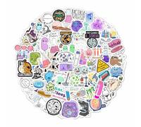 BulbaCraft Lot de 100 autocollants de microbiologie pour bouteille d'eau et ordinateur portable - Cadeaux pour femmes et hommes - Cadeaux de microbiologie pour fêtes et décorations de fête