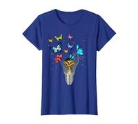 Bulbe Fleurs Papillons phosphorescents forêt Merveilles T-Shirt, Femme, Bleu Royal, M