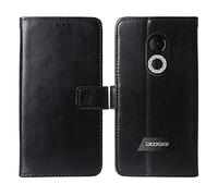 Bulbior Flip Premium Retro Business Book Stand Cuir Housse Coque Etui Cas Couverture Protecteur Téléphone Case Portefeuille TPU Silicone Cover pour Doogee S61 / S61 Pro / S51 6" (Noir)