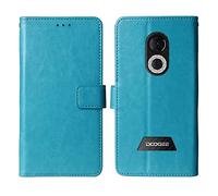 Bulbior Flip Premium Retro Business Book Stand Cuir Housse Coque Etui Cas Couverture Protecteur Téléphone Case Portefeuille TPU Silicone Cover pour Doogee S61 / S61 Pro / S51 6" (Bleu)