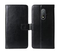 Bulbior Flip Premium Retro Business Book Stand Cuir Housse Coque Etui Cas Couverture Protecteur Téléphone Case Portefeuille TPU Silicone Cover pour Blackview BV5200 6.08" (Noir)