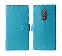 Bulbior Flip Premium Retro Business Book Stand Cuir Housse Coque Etui Cas Couverture Protecteur Téléphone Case Portefeuille TPU Silicone Cover pour Blackview BV5200 6.08" (Bleu)