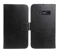 Bulbior TPU Silicone Housse Coque pour Doro 1360/1361 / 1362 2.4" PU Cuir Etui Leather Case Cover Flip Cas Couverture Protecteur Portefeuille Book Wallet (Noir)