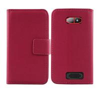 Bulbior Veritable Cuir Etui pour Crosscall Spider-X5 2.4" Housse Coque Premium Case Cover Flip Cas Couverture Protecteur Portefeuille Leather Wallet (Rose)