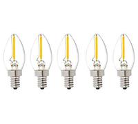 Bulbright Lot de 5 LED Ampoule E14 - C7 à Filament, 0.5W 60LM Equivaut à Ampoule Incandescente 10W, forme classique, 2700K Blanc chaud, Angle de faisceau 360° (watts, 0.5)